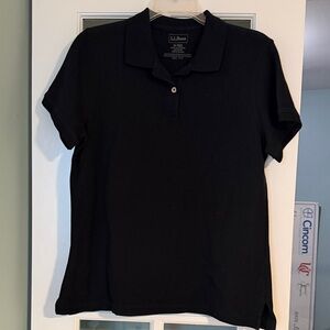 L.L. Bean Women's Black Short Sleeve Polo